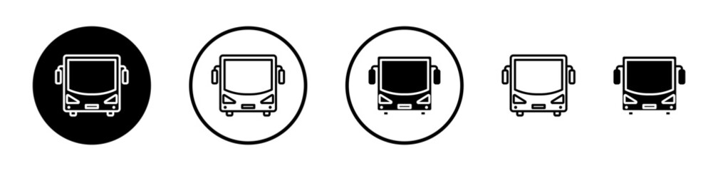 Wall Mural - Transit Icon Set. Urban transport bus vector symbol. Commuter bus and tour sign. Public transportation icon.