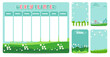 cute weekly planner background with natural.Vector illustration for kid and baby.Editable element