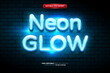Blue Neon Glow 3D Editable Text Effect