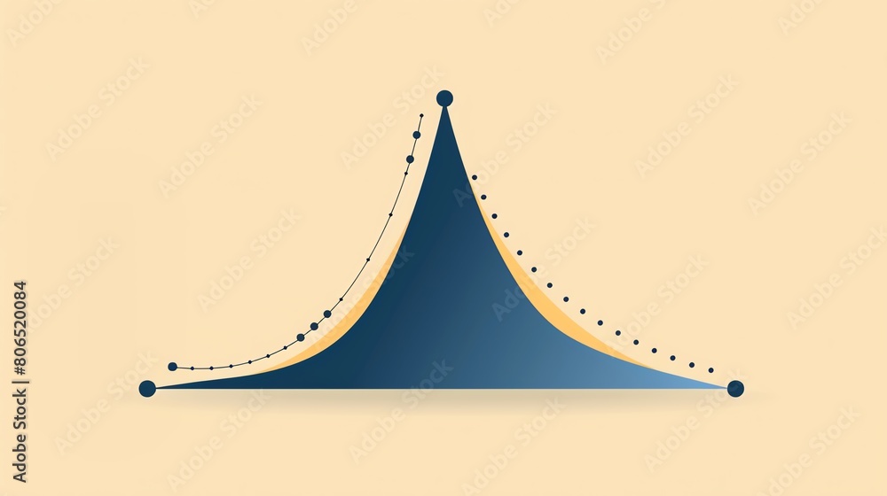 Blue Stylized Normal Distribution Curve Stock Illustration | Adobe Stock