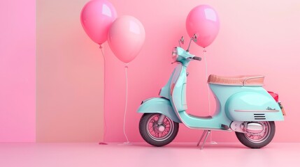 Poster - A motorcycle on a colorful background.