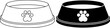 outline silhouette dog bowl icon set