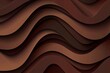 Dark raw umber paper waves abstract banner design. Elegant wavy vector background
