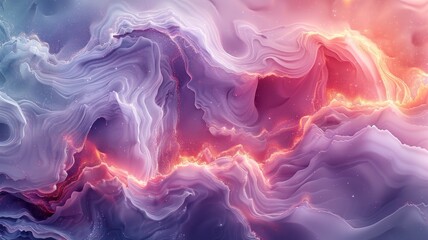 Wall Mural - Abstract trendy holographic background with real texture, pale violet, pink, and mint colors, featuring scratches and irregularities, widescreen, visually intriguing, AI Generative