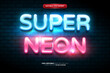 Super Neon Glow 3D Editable Text Effect