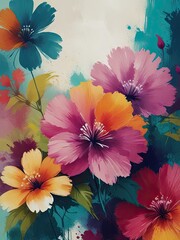 Poster - background with flowers