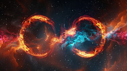 Wall Mural - gemini constellation in abstract form against a brilliant starry sky