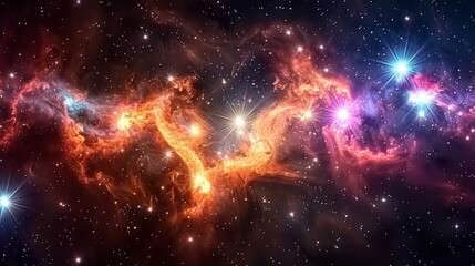 Wall Mural - brilliant starry sky map