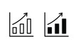 Growing graph icon vector
