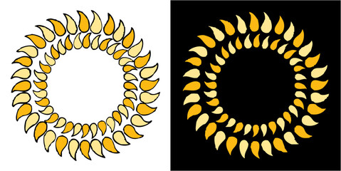 Sticker - sun fire vector circle