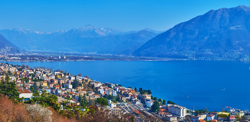 Poster - Panorama of Lake Maggiore and Muralto from Orselina, Switzerland