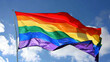 LGBT Pride Flag Flies High in Colorful Celebration, Symbolizing Love, Equality, and Freedom for All in the Diverse Community