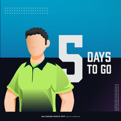 Sticker - T20 cricket match to start from 5 days left based poster design with Ireland cricketer player character in national jersey.