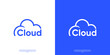 © kiarev - Modern cloud logo word mark symbol storage database server logo design.