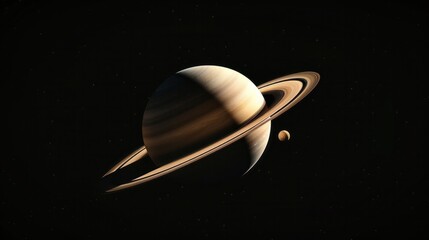 planet saturn on black space background