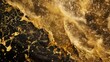 Abstract golden liquid waves on black background. Generative AI