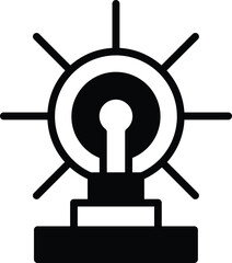 Canvas Print - light bulb with a keyhole in the middle In the concept of business icons