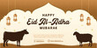 EID AL ADHA Islamic Banner Background. Graphic design for the decoration of gift certificates, banners and flyer.