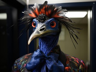 Poster - Colorful bird with vibrant feathers and striking features