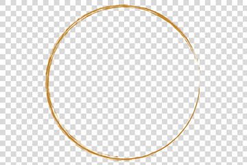 Wall Mural - hand drawn gold circle, sketch lines. Vector circular doodle frame, doodle golden circles Isolated on white background
