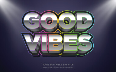 Wall Mural - Good Vibes 3D text style effect