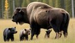 a-buffalo-with-a-family-of-black-bears- 2