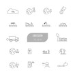 © chakawut - emission icon, pollution icon with simple line graphic