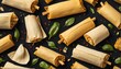 tamales on plain black background from Generative AI