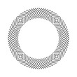 Abstract Geometric Radial Circle Pattern for Decorative Round Frame. 