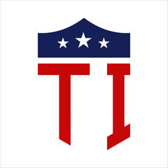 Wall Mural - Patriotic TI Logo Design. Letter TI Patriotic American Logo Design for Political Campaign and any USA Event.