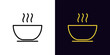 Outline hot soup icon, with editable stroke. Bowl soup sign with steam. Bowl with hot dish, soup meal with yummy smell, breakfast and lunch food, hot dinner menu, recipe for cooking. Vector icon