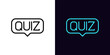 Outline quiz icon, with editable stroke. Text Quiz inside speech bubble. Game message, quiz time, trivia play, questionnaire and interview, game show with questions and answers. Vector icon