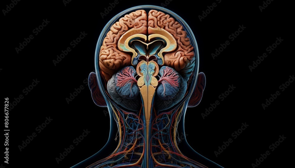 Human Brain Cross Section Stock Illustration | Adobe Stock