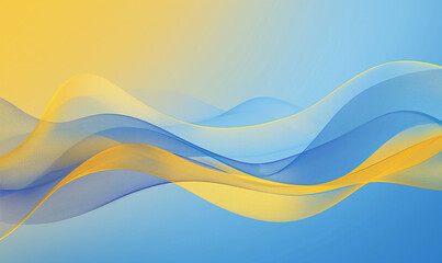 Wall Mural - abstract background, blue and yellow gradient, light waves, curved lines, smooth curves, gradient ba