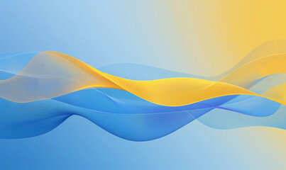 Wall Mural - abstract background, blue and yellow gradient, light waves, curved lines, smooth curves, gradient ba