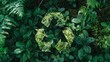 Recycling Symbol Integrated with Natural Green Foliage