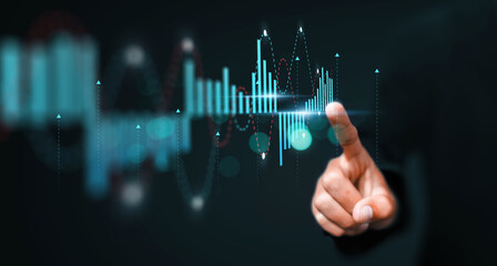 Wall Mural - business analytics tools charts and graphs with statistics to analyze business potential and forecas