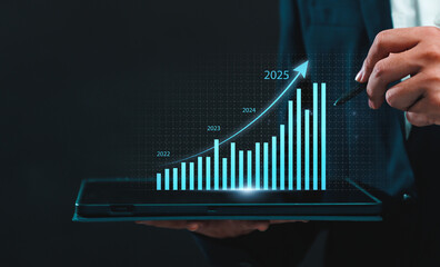 Wall Mural - business 2025 analytics tools charts and graphs with statistics to analyze business potential and fo