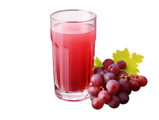 Canvas Print - a glass of red juice next to a bunch of grapes