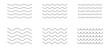 © stoker - Wave line set. Vector water waves. Set of wavy zigzag lines.