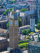 Big Ben the old clock tower viewed from height (London, England, United Kingdom)
