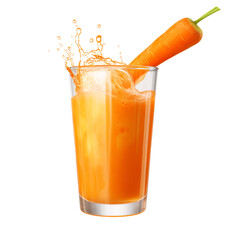 Wall Mural - a carrot splashing into a glass of juice