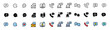 Social media icons collection. AI icons. Linear, silhouette and flat style. Vector icons