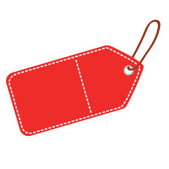 simple vector red rectangle blank tag, White dash outline