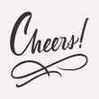 Cheers lettering text banner card