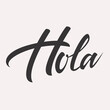 Hola hello spanish greeting lettering card