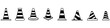 Traffic cone icon vector set. Road token. Accident symbol collection. Crash logo.