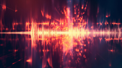 Wall Mural - Abstract sound wave background with copyspace