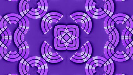 Poster - Pattern with a repeating motif of lines and curves. 3d rendering loop animation