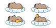 capybara icon vector sleeping cloud orange fruit pet cartoon character logo symbol illustration clip art isolated design